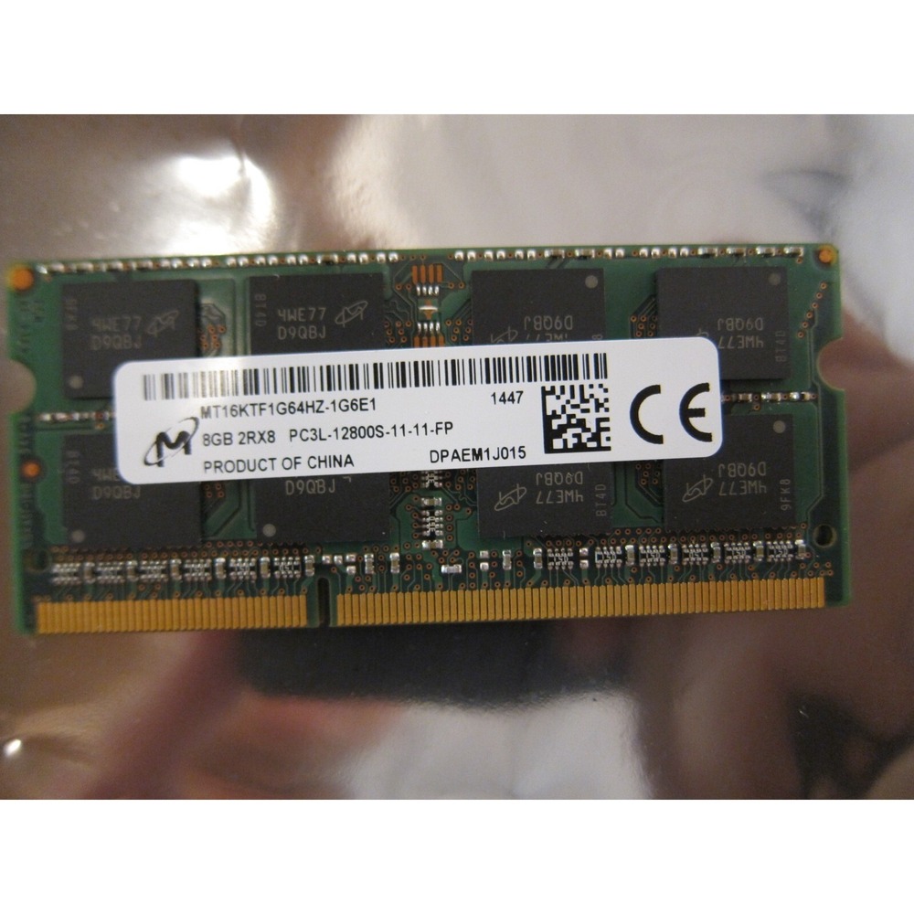 Micron 8GB DDR3L 1600 MHz 2RX8 PC3L-12800S Pin Laptop‎ Memory SODIMM Micron
